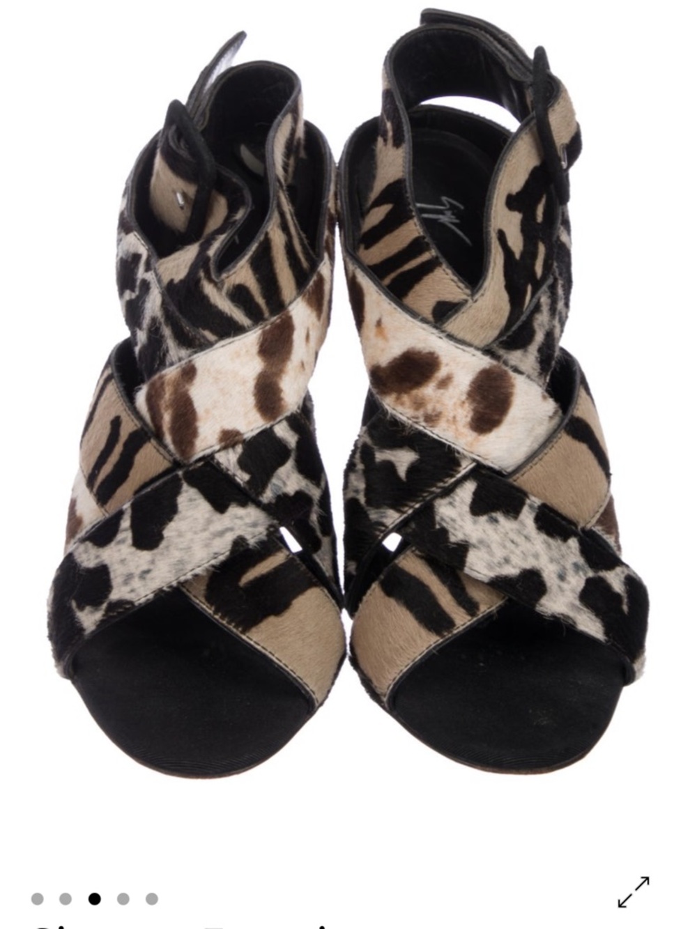 Giuseppe Zanotti Multi-Tone Animal Print Crisscross Heels